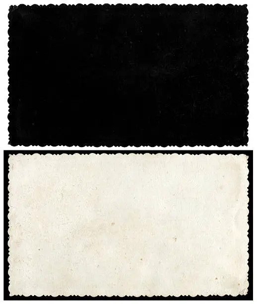 Blank photo frame & background textured isolated on black.