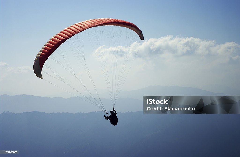 paragliding in Nepal paragliding in Nepal, on top of the Himalayas Paragliding Stock Photo