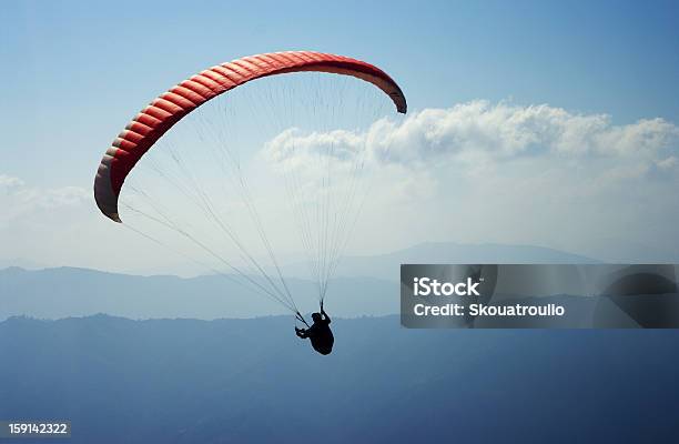 Paragliding In Nepal Stock Photo - Download Image Now - Paragliding, Nepal, Annapurna Conservation Area