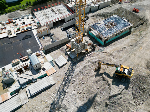 Aerial view on construction site