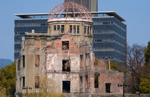 Hiroshima was bombed by a nuclear bomb on 6th of August, 1945. by the blast around 30 thousand people died immediately, and thousands later. The city center was absolutely destroyed down to earth, only some buildings remained in ruins. The most famous of them is the A-Bomb Dome (formerly Hiroshima Prefetual Industrial Promotion Hall) became the symbol of the nuclear attack and listed by UNESCO as a World Heritage site.