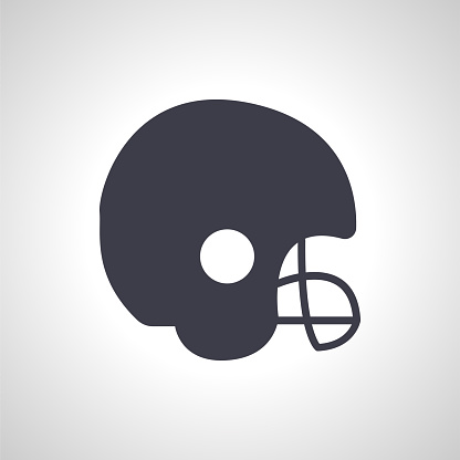 Rugby helmet isolated icon, American football helmet icon