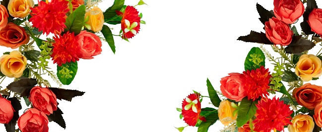 Beautiful bouquet flower banner copy space