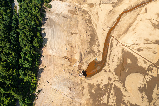 Aerial view of dry lakebed of Lokvarsko Lake in Gorski kotar, Croatia