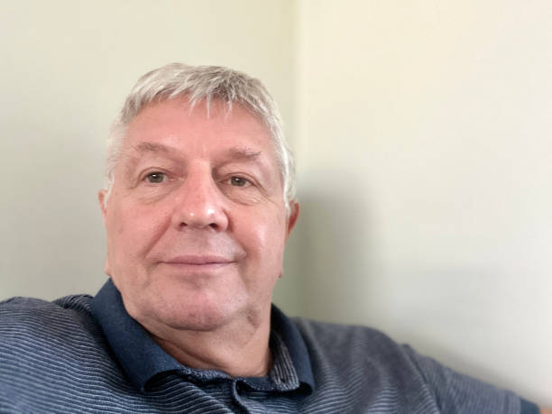 istock Senior Caucasian man selfie indoors 1591492796