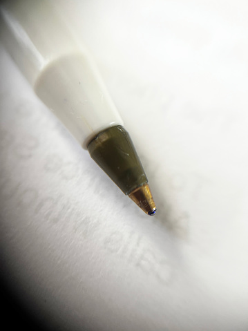 Biro pen point close up