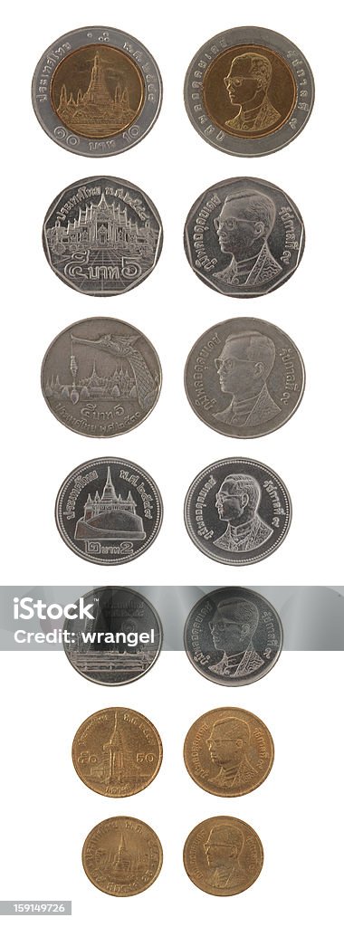 태국인 동전 흰색 바탕에 그림자와 - 로열티 프리 0명 스톡 사진