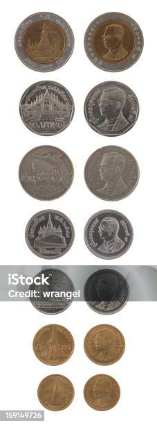 Thai Moedas Isolado A Branco - Fotografias de stock e mais imagens de Banguecoque - Banguecoque, Bhumibol Adulyadej, Figura para recortar