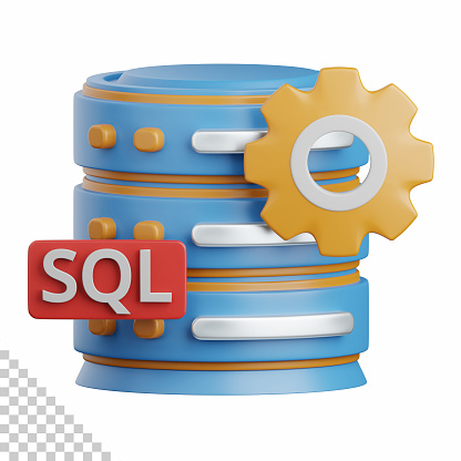 3d rendering sql isolated useful for technology, programming, development, coding, software, app, computing, server and connection design element