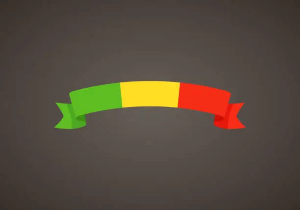 Vector illustration of Ribbon with flag of Mali