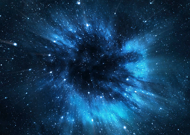 Black hole A picture of black hole engulfing nearby stars and distorting the space around it black hole space stock pictures, royalty-free photos & images