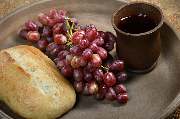 istock Tray with Bread, Grapes and Cup of Wine 159150683