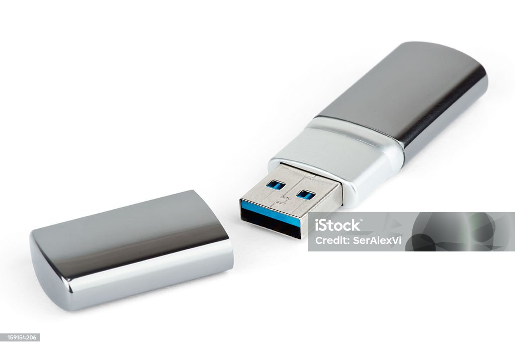 USB flash memory USB flash memory on white background Accessibility Stock Photo