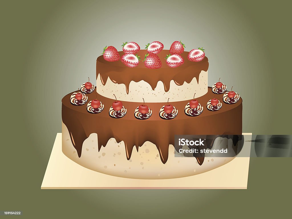 Vector chocolate fruitcake Vector chocolate fruitcake. Also includes EPS, AI and hi-res JPG formats. Baked Pastry Item stock vector