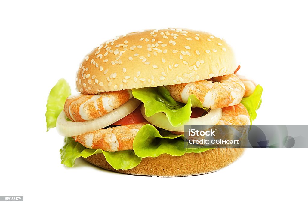 Hamburguesa de camarones - Foto de stock de Alimento libre de derechos