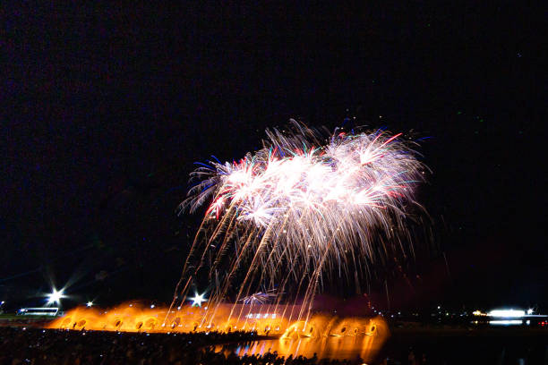 istock Fireworks in full bloom in the summer night sky 1591583495