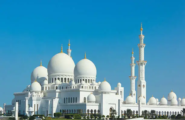 Sheikh Zayed Grand Mosque in Abu Dhabi, the capital city of United Arab Emirates