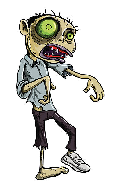 istock Cartoon illustration of green zombie 159161589