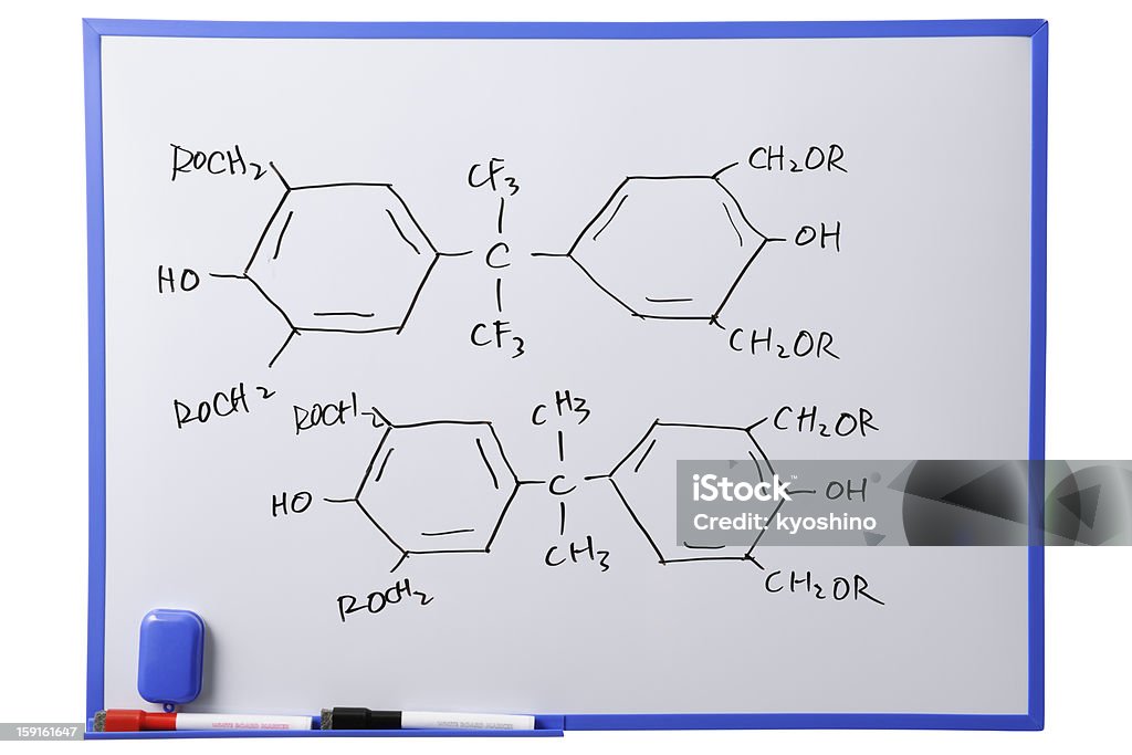 ホワイトボード、化学科学式 - ホワイトボードのロイヤリティフリーストックフォト