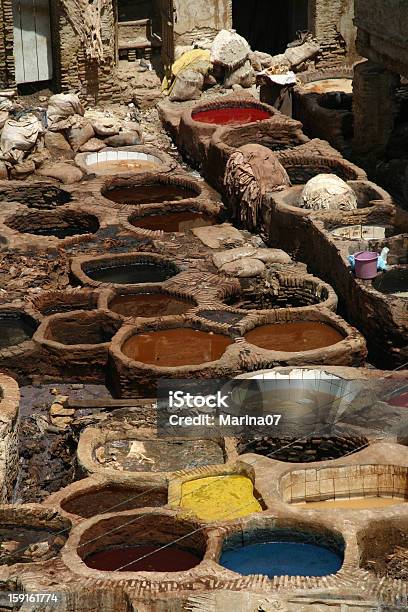 Marocco Fes Tradizionali Marocco Concerie In Pelle - Fotografie stock e altre immagini di Africa settentrionale