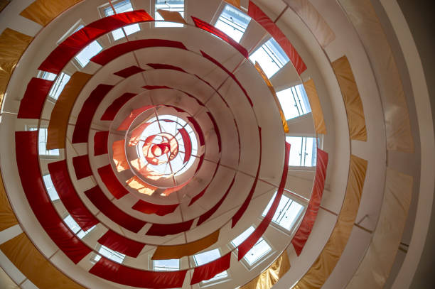 istock Skylights in the roof, which is adorned with colored fabrics. 1591618667