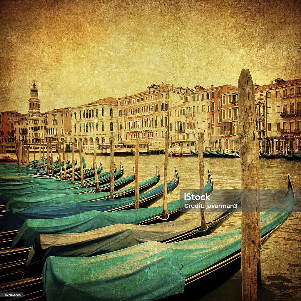 Vintage imagen del Gran Canal de venecia - Foto de stock de Agua libre de derechos