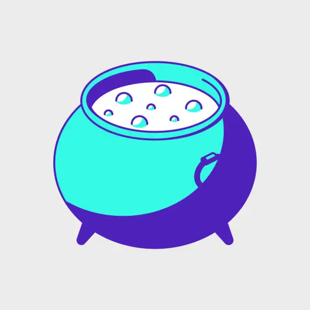 Vector illustration of cauldron isometric