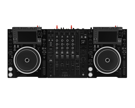 DJ Music Mixer isolated on white background. 3D render