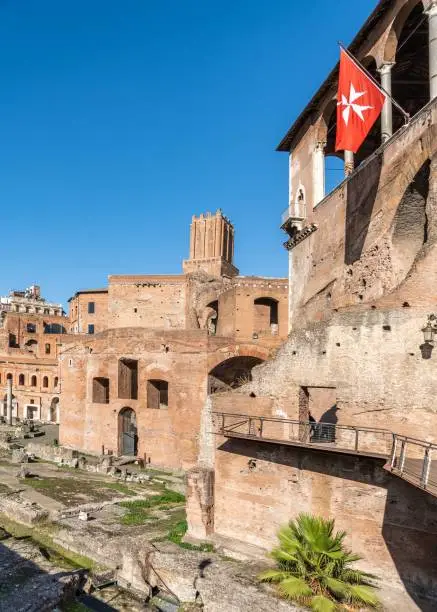 Photo of View of Trajan's Market (Mercati di Traiano), a large complex of ruins at the Roman Forum, Rome.