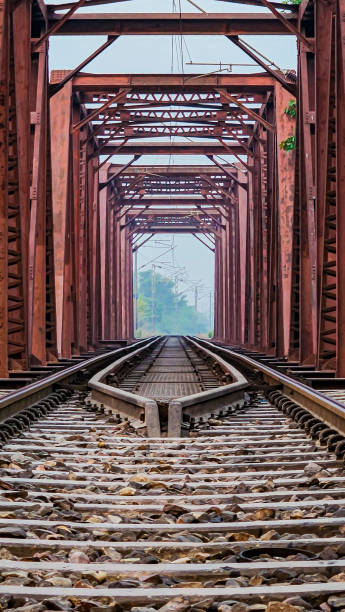 istock Old But a Strong Rail bridge clicked from the middle on a Beautiful Day 1591662487