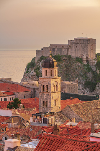A panoramic view of the old town of Dubrovnik in Croatia