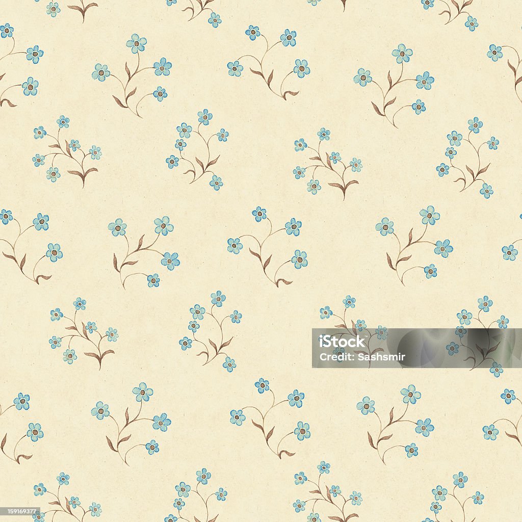 Vintage seamless pattern with watercolor flowers - Стоковые иллюстрации Акварельная живопись роялти-фри