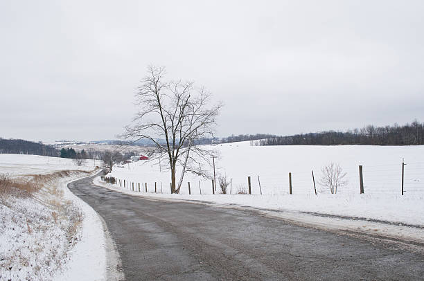 istock Country road in the snow 159169385