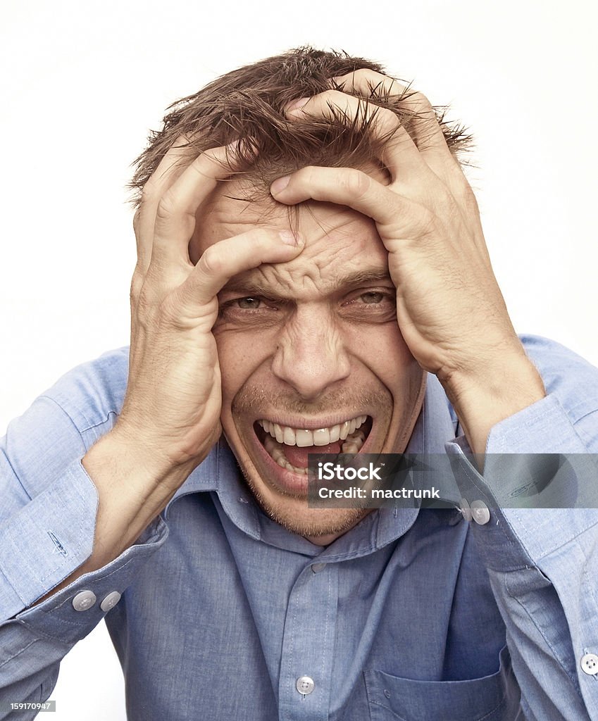 Stressed Man Stock Photo - Download Image Now - Business, Close-up ...