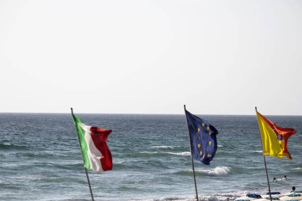 istock Italian flag known as the tricolor 1591709833