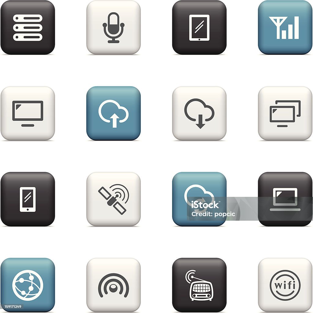 Network Conectivity Button Network Buttons Stock Illustration - Download Image Now - Antenna ...