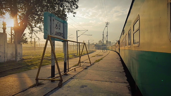 Lahore Junction Railway Station, Pakistan - November, 16, 2018: In 1853 the first railway line was laid by British in Indian subcontinent. Pakistan Railways founded in 1861 and headquartered in Lahore