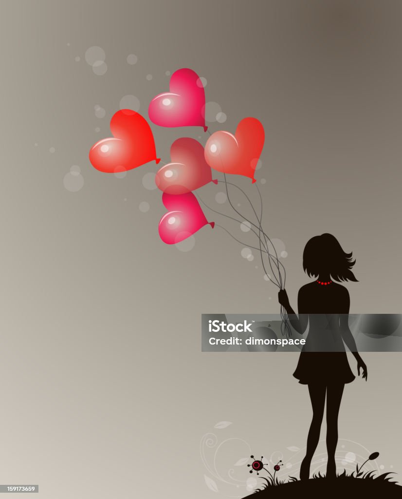 Silhouette of girl Background for Valentine's day with silhouette of girl.  EPS 10 file, contains transparencies. Adult stock vector