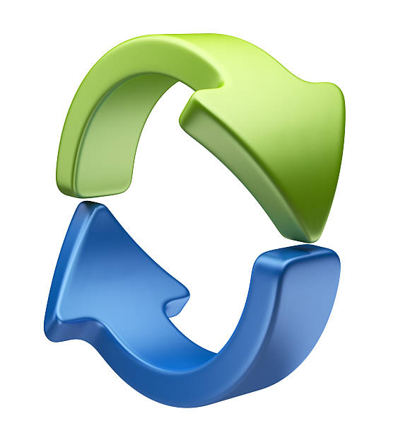 Arrows 3D . Recycle symbol isolated Arrows 3D . Recycle symbol isolated on white background recycle symbol cut out stock pictures, royalty-free photos & images