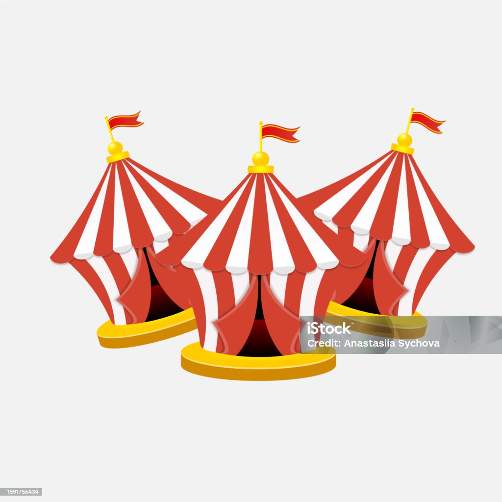 Circus Red Tent White Background Stock Illustration - Download Image