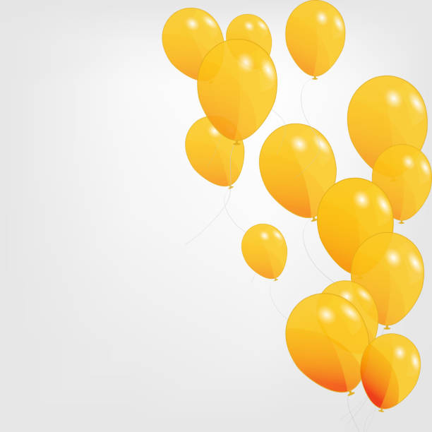 kolorowe balony, ilustracja wektorowa - yellow balloon stock illustrations