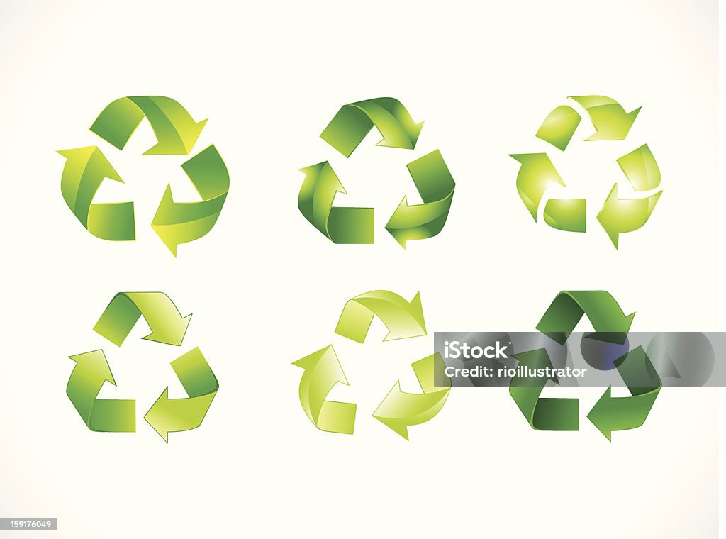 Ensemble poubelle de recyclage abstrait - clipart vectoriel de Brillant libre de droits