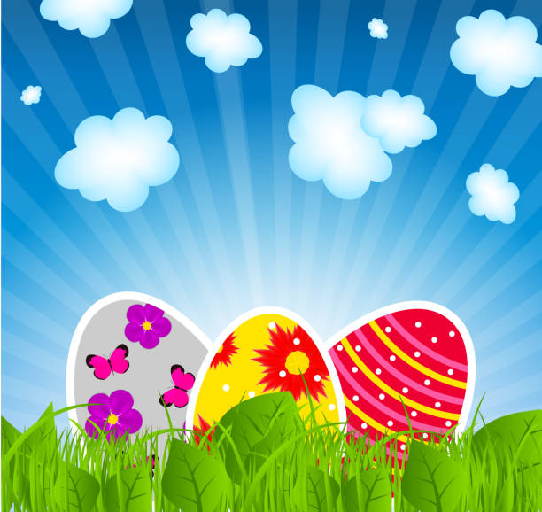 ilustracja wektorowa tle z wielkanoc jaja - easter backgrounds anniversary public speaker stock illustrations