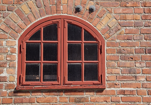 Full frame shot of a brick building with a window