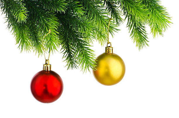 istock Christmas concept with baubles on white 159176684