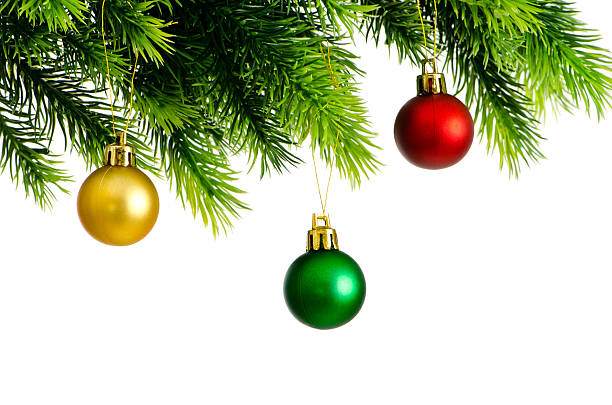 istock Christmas concept with baubles on white 159176704