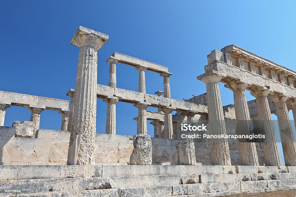 앤시언트 아파이아 신전 (에기나 도서지역 그리스 - 로열티 프리 0명 스톡 사진