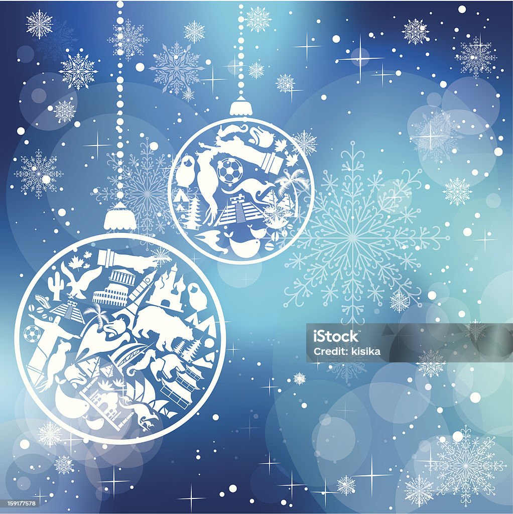 Cartão de Natal com símbolos de marcos - Vetor de Natal royalty-free