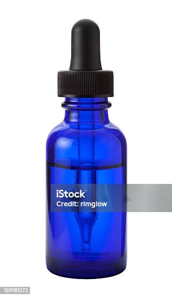 Blue Eye Dropper Bottle With A Clipping Path Stock Photo - Download Image Now - Eyedropper, Bottle, Blue