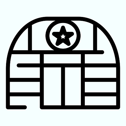 Military base line icon. Army building vector illustration isolated on white. Airbase outline style designed for and app. Eps 10